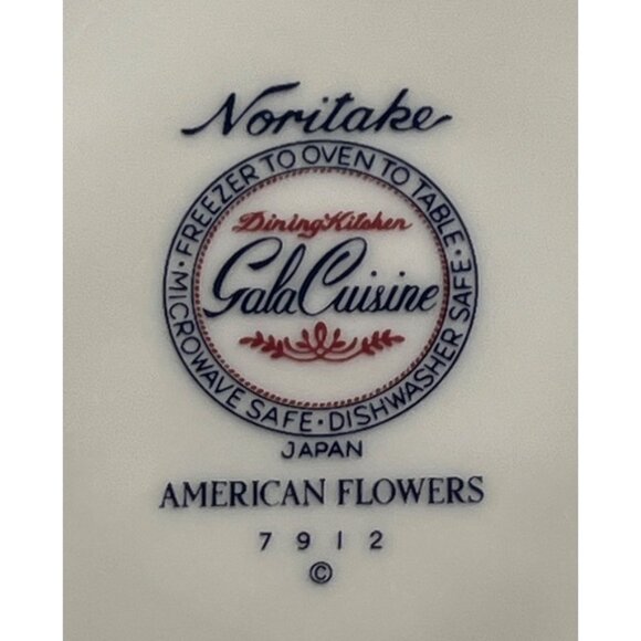 2 Noritake Dining Kitchen Gala Cuisine American Flowers Dinner Plates 7912 Japan - Picture 5 of 5